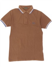 FRED PERRY Boys Polo Shirt 15-16 Years Brown Cotton BQ05