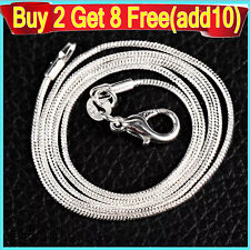 925 Sterling Silver Stamp Shiny Snake Chain Necklace UK Stock Same Day Dispatch