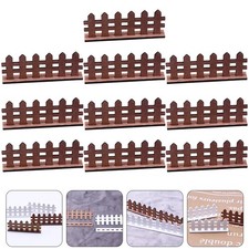 20 Pcs Mini Wood Fences Coffee Color for Micro Landscape Fairy Tale Garden