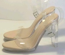 PUBLIC DESIRE SIZE 3 CLEAR STRAPS & HEELS.   A3510242541.