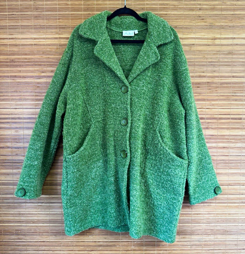 Adini green bouclé wool - adini, blend