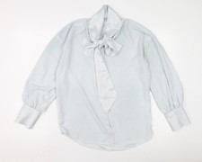 Zara Women's White Blouse, Size 12, Collared Style