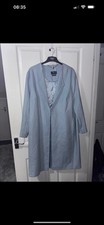 baby blue long overcoat wool &