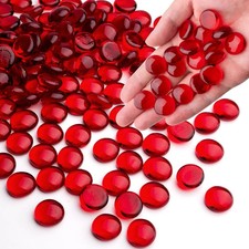 Red Glass Pebbles 160pcs