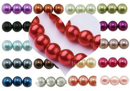 Pearl beads glass round - beads,