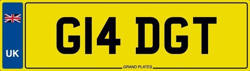 Glad number plate g14 dgt - gt,