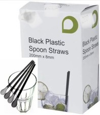 10000 Black Spoon Straws