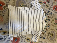 Ralph Lauren Men's Polo Shirt T-Shirt 2XLT Short Sleeve White With Black Stripes