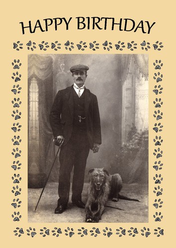 Lurcher dog birthday - lurcher, man