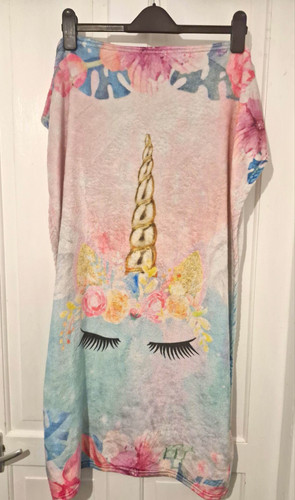 Unicorn floral print fleece - unicorn,