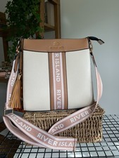 River Island Crossbody Bag Webbing Detail Tassel Charm