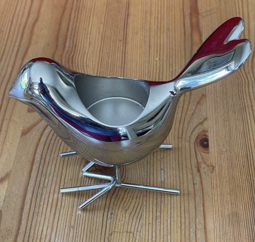 Bird tea light holder chrome - bird,