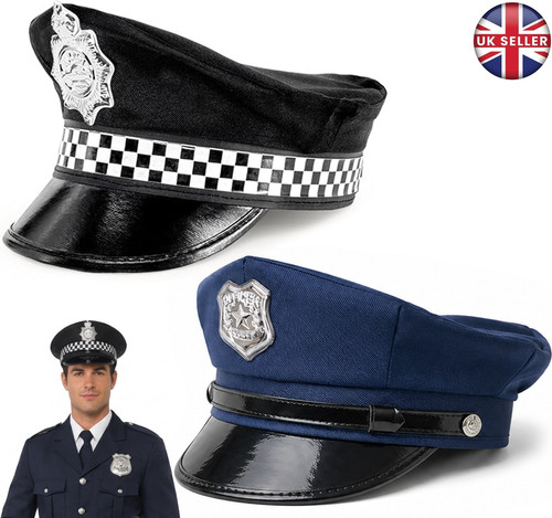 Police black navy hat cop - black,