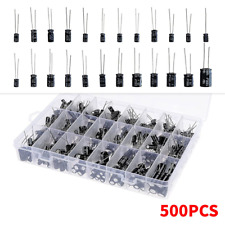 500pcs Electrolytic Capacitor Assortment Kit 0.1UF-1000UF 10V-50V 24 Value Box