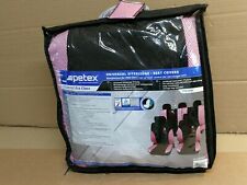 PETEX 25874922 PINK & BLACK CAR SEAT COVERS WITH FLOWER PATTERN UNIVERSAL (0422)