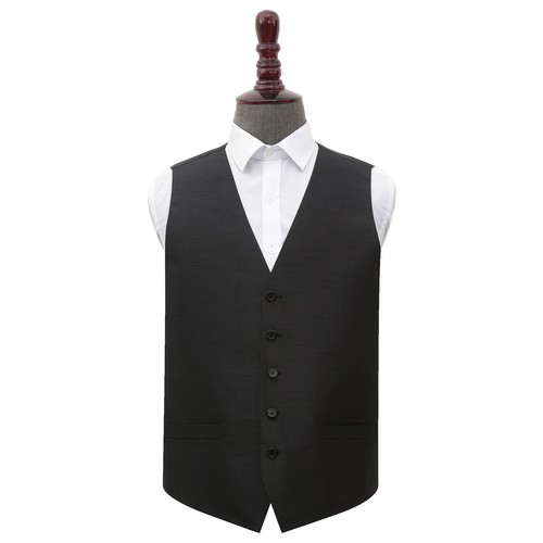 Black mens waistcoat plain - black,