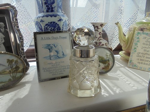 Antique cut glass silver - glass,