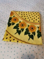 VENT DU SUD Yellow Sunflowers And Olives Country French Cotton Round TABLECLOTH 