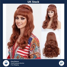 Elegant Long Wavy Auburn Retro