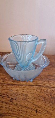 1930s blue glass - set, by