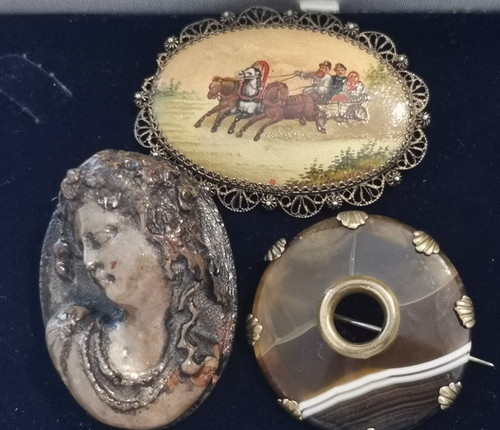 Lot antique brooches - ,
