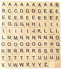 100 Wooden Scrabble Tiles