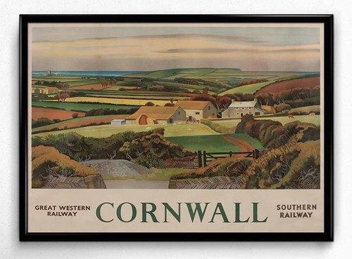 Cornwall railway travel poster - railway,
