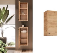 Bathroom Wall Cabinet Small Slimline Cupboard Universal Top Base Unit Oak Avir