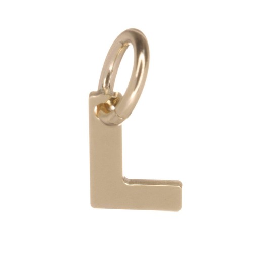 Gold silver alphabet pendant - gold,