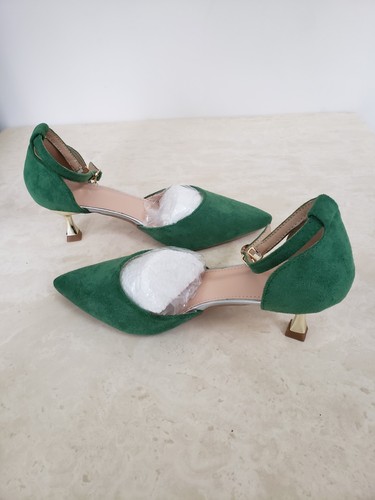 Green faux suede ankle - green,