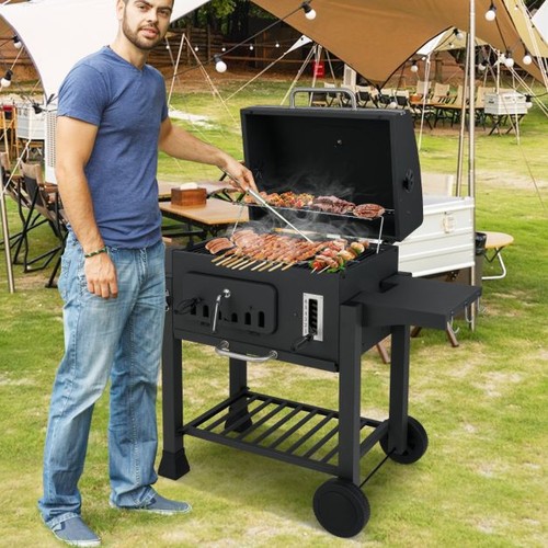 Barrel charcoal grill with - charcoal,
