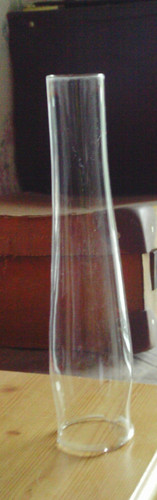 Vintage glass oil lamp - oil, chimney