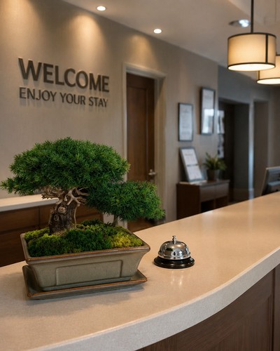 Bonsai table decor - table, preserved