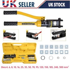 16 Ton 15 Dies 4mm-300mm² Hydraulic Crimper Battery Wire Cable Lug Crimping Tool