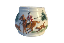 VINTAGE PPC PARAMOUNT POTTERY CO STAFFORDSHIRE SUGAR BOWL RURAL HUNTING SCENE