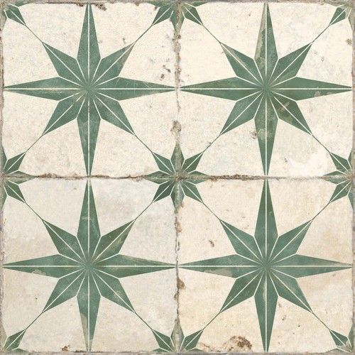 Vintage star tile - star, patterned
