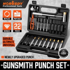 22pcs Pin Punch Set Brass Steel Plastic Punches and Hammer Gunsmith Maintenance
