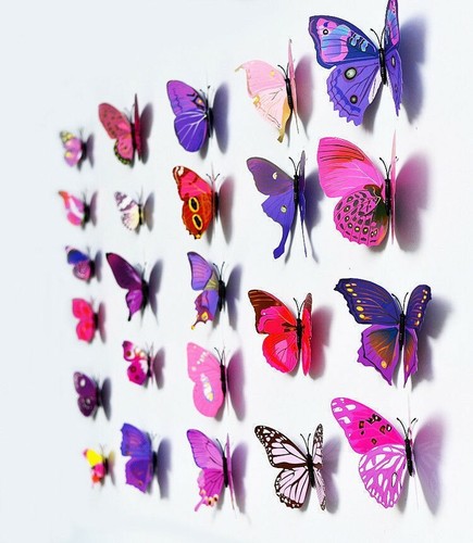 12x butterfly wall decor - 3d,