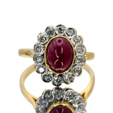 Ruby diamond ring yellow gold - diamond,