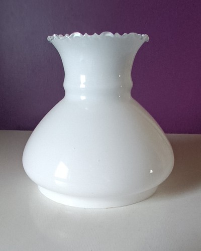 Vintage white milk glass oil - white,