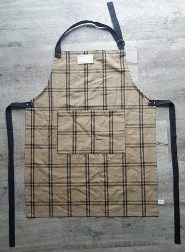 Skovde beige plaid apron - plaid, x