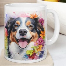 Australian Shepherd Floral Mug