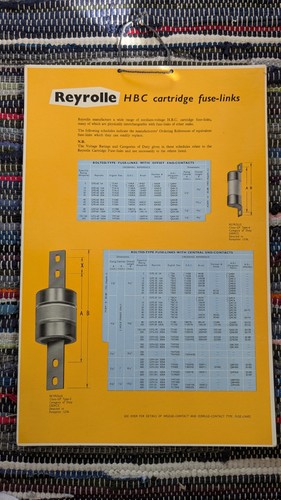 Old reyrolle card double - old,