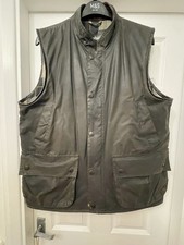 Barbour Westmorland Waxed Gilet Mens Size L Green Jacket 