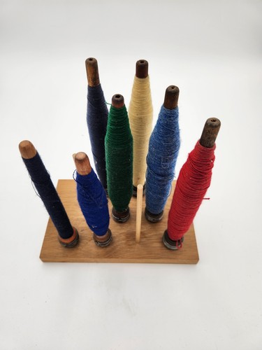 Vintage antique wooden bobbins - wooden,