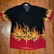 Y2K Flame Skull Shirt
