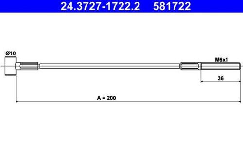 Parking brake cable ate - cable, fits