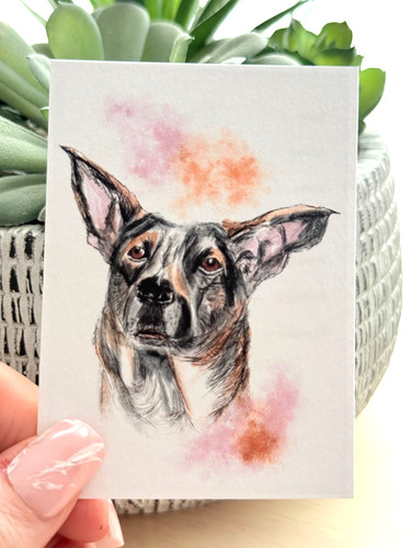 Aceo print big ears dog - |, 'big