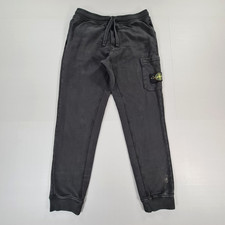 Stone Island Mens Joggers Black Large Fleece Cotton Sweat Pants