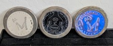 Set of 3 Vintage Hennessy XO Collectible Coasters Stainless Steel Felt Bottom